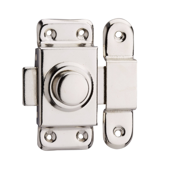 Verrou pour porte de meuble 30 mm acier nickelé-Lire la description