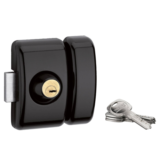 Verrou pour porte d'entrée vitrée Universel 6 goup. 45 mm noir-Lire la description