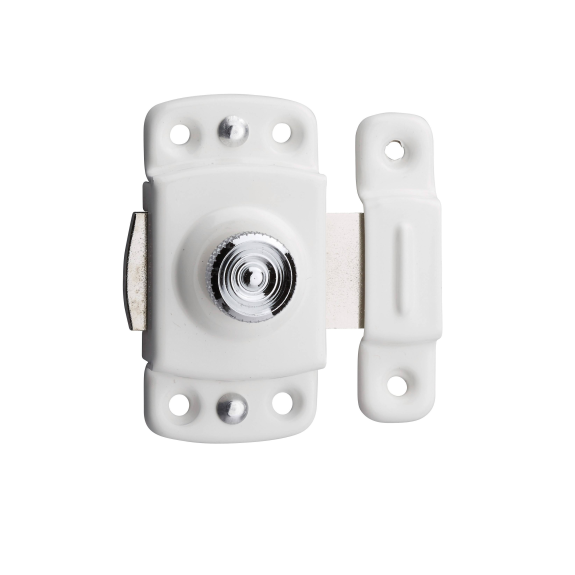 Verrou pour porte de meuble 30 mm laqué blanc-Lire la description