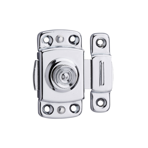 Verrou pour porte de meuble 30 mm laiton chromé-Lire la description