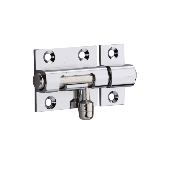 Verrou pour porte de meuble targette laiton chromé 35 mm-Lire la description