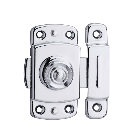 Verrou pour porte de meuble 35 mm laiton chromé-Lire la description