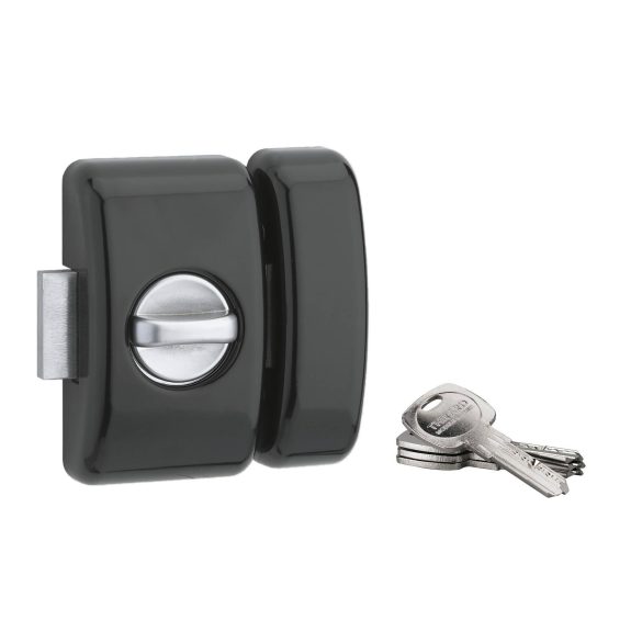 Verrou pour porte d'entrée Universel 6 goup. 45 mm noir 4 clés réversible-Lire la description