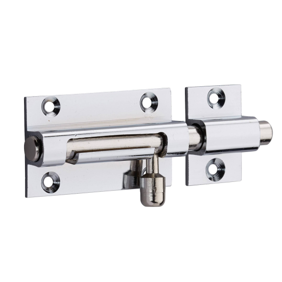 Verrou pour porte de meuble targette laiton chromé 50 mm-Lire la description