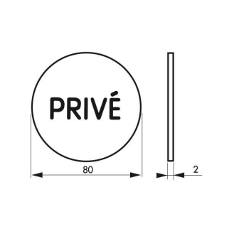 Plaque signalétique Disque signalétique Ø 80mm privé avec adhésif-Lire la description