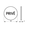 Plaque signalétique Disque signalétique Ø 80mm privé avec adhésif