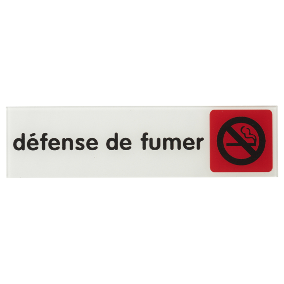 Plaque signalétique 170x45mm défense de fumer" avec adhésif"-Lire la description