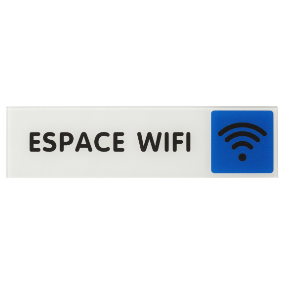 Plaque signalétique 170x45mm espace wifi" avec adhésif"-Lire la description
