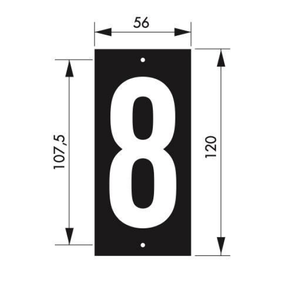 Plaque signalétique 56x130mm 8" à visser"-Lire la description