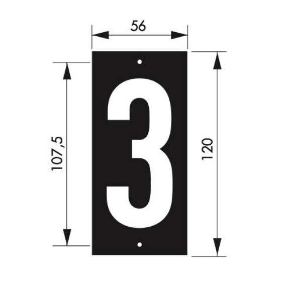 Plaque signalétique 56x130mm 3" à visser"-Lire la description
