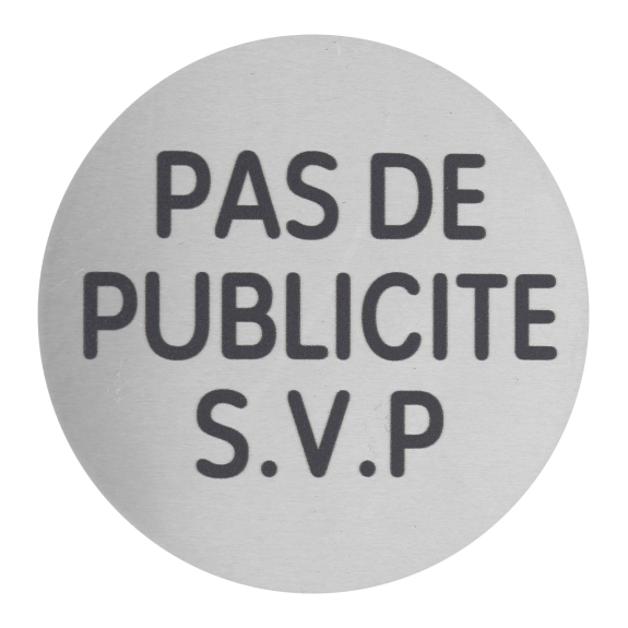 Plaque signalétique Disque signalétique Ø 80mm pas de publicité avec adhésif-Lire la description