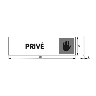 Plaque signalétique 170x45mm privé" avec adhésif"-Lire la description