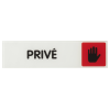 Plaque signalétique 170x45mm privé" avec adhésif"