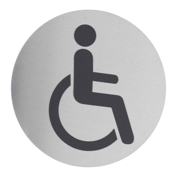 Plaque signalétique Disque signalétique Ø 80mm handicapé avec adhésif-Lire la description