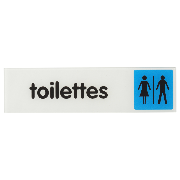 Plaque signalétique 170x45mm toilettes" avec adhésif"-Lire la description