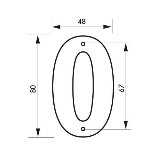 Plaque signalétique Chiffre 8 hauteur 51mm à visser-Lire la description
