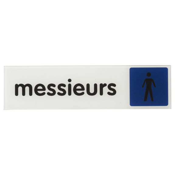 Plaque signalétique 170x45mm messieurs" avec adhésif"-Lire la description