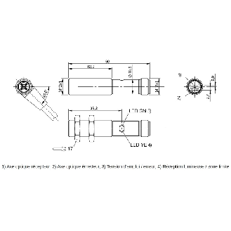 Cellule EAP M18 PNP P=25mm LR LO/DO Métal Axial / M12 4P-Lire la description