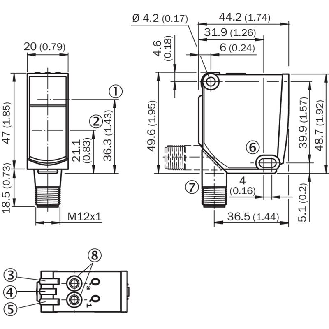 Cellule EAP PNP/NPN+ANA P=1,8m Teach Laser LO / M12 5P-Lire la description