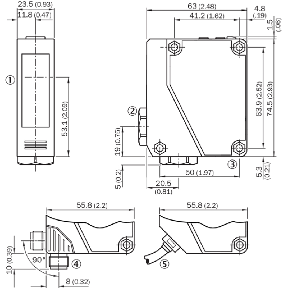 Cellule Barrage (E+R) PNP P=60m LO/DO / M12 4P Cellule Barrage (E+R) PNP P=60m LO/DO / M12 4P-Lire la description