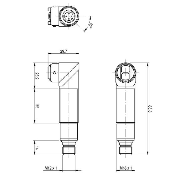 Photo.M18,NPN/PNP-NO/NC,M12 plug,Reflex-Lire la description