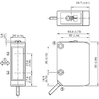 Cellule EAP PNP P=1m Pot. LR LO/DO 10-30Vdc / Câble 2m-Lire la description