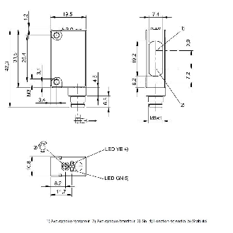 Cellule Bar. reflex NPN P=4m Pot. LR LO / M08 3P-Lire la description