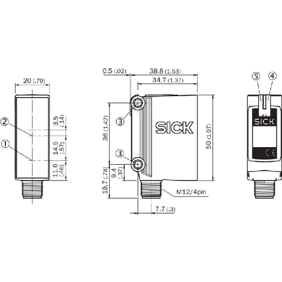 Cellule EAP PNP P=1600mm Pot. PinPoint LO/DO 10-30Vdc / M12 4P-Lire la description
