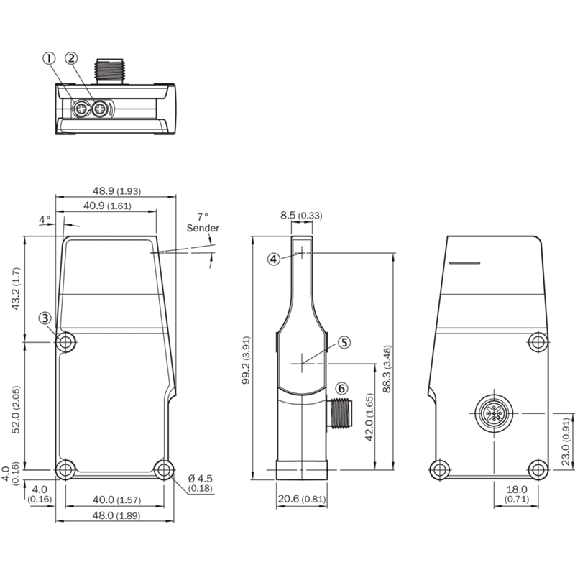 Cellule EAP pour convoyeurs P60-900mm PNP IR DO / M12 4P-Lire la description