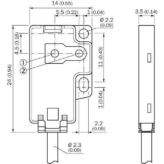 Cellule EAP NPN P=9mm PinPoint LO / M08 3P+C0.2m-Lire la description