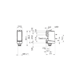 SmartReflect NPN P=250mm qTeach Laser LO/DO / M08 4P-Lire la description