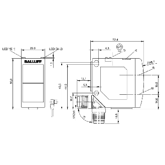 Cellule EAP PNP P=800mm Pot. LR LO/DO 10-30Vdc / M12 4P-Lire la description