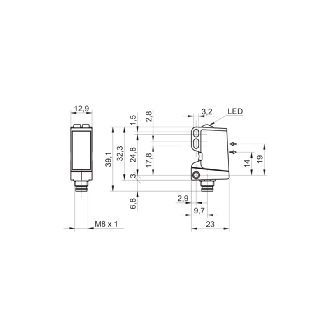 Cellule Bar. reflex Push-Pull P=4m LR DO 10-30Vdc / M08 4P-Lire la description