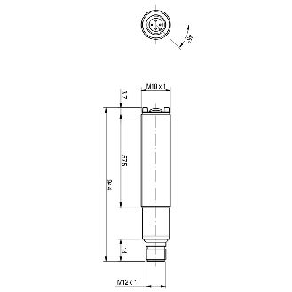 Cellule Bar. reflex M18 TRIAC NF P=4,5m IR Plast. Axial M12 4P-Lire la description