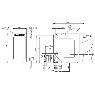 Cellule EAP PNP P=800mm Pot. LR LO/DO 10-30Vdc / M12 4P-Lire la description