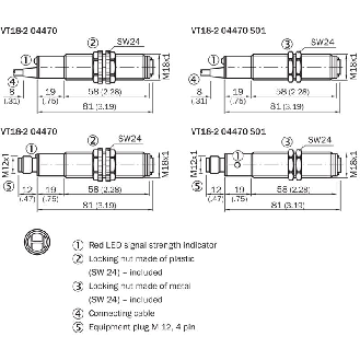 Cellule EAP M18 PNP/NPN P=100mm IR LO/DO Plast. Axial / M12 4P-Lire la description
