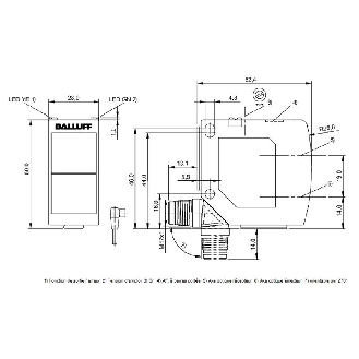 Cellule EAP PNP P=800mm Pot. Laser LO/DO 12-30Vdc / M12 4P-Lire la description
