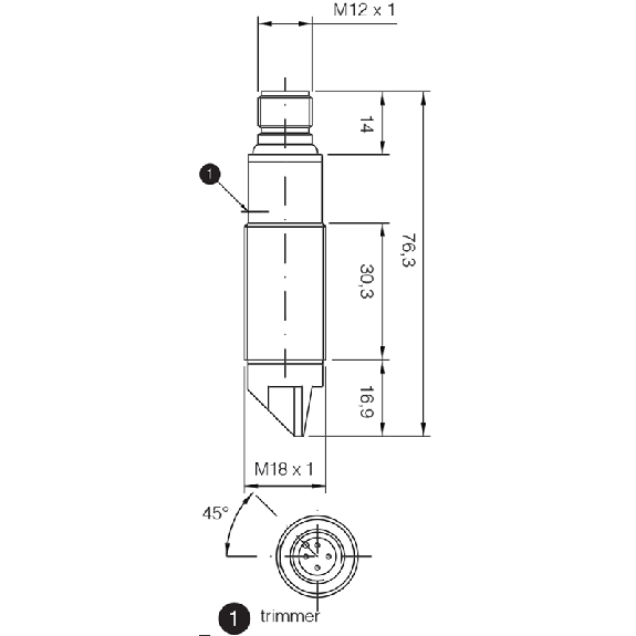 Photo.M18,PNP-NO+NF,M12 plug,Reflex-Lire la description