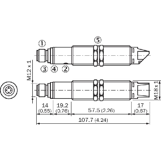 Cellule Bar. reflex M18 NPN P=35m Laser LO/DO Métal Radial / M12 4P-Lire la description