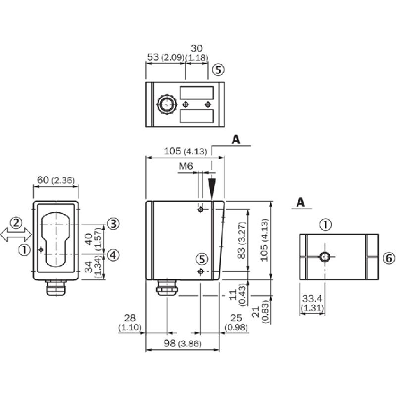 Cellule EAP RELAIS SPDT P=2m Pot. IR LO/DO 20-250V / Bornes-Lire la description