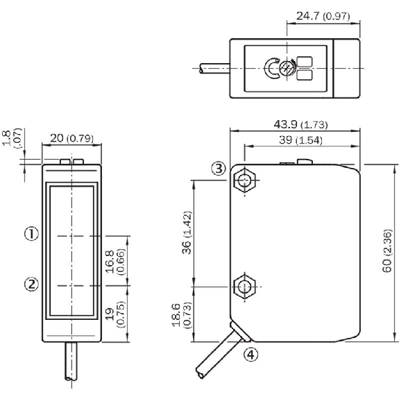Cellule Bar. reflex PNP P=12m Pot. LR LO/DO 10-30Vdc / Câble 2m-Lire la description