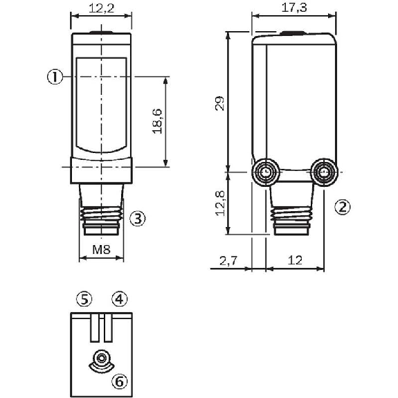 Cellule Bar. reflex transp. PNP P=5m PinPoint DO / M08 4P+C0.1m Cellule Bar. reflex transp. PNP P=5m PinPoint DO / M08 4P+C0.1m-Lire la description