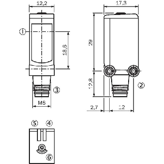 Cellule Bar. reflex transp. PNP P=5m PinPoint DO / M08 4P+C0.1m-Lire la description