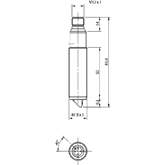 Cellule EAP M18 NPN P=130mm Pot. Laser LO/DO Métal Radial M12 4P-Lire la description