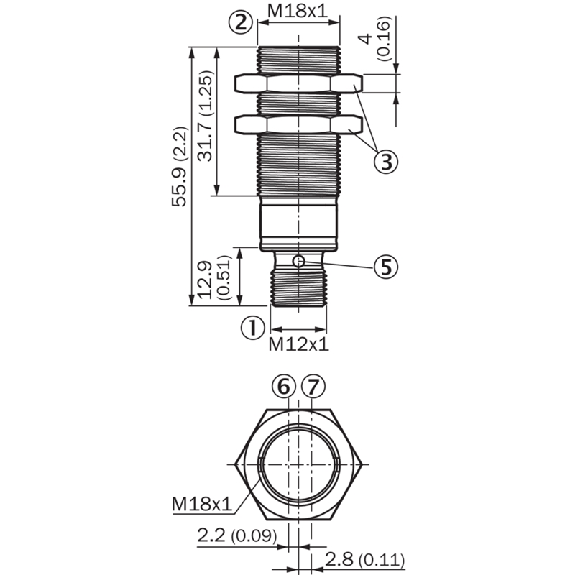 Cellule Barrage M18 NPN P=15m IR LO/DO Inox Axial / M12 4P-Lire la description