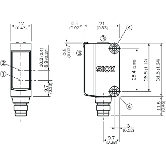 Cellule EAP PNP P=400mm Pot. Laser LO/DO / M08 4P-Lire la description