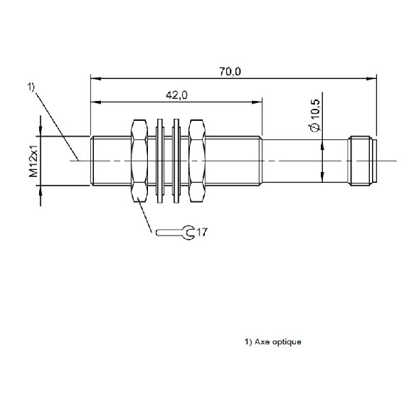 Cellule Barrage (E) M12 P=30m Laser Axial / M12 4P-Lire la description