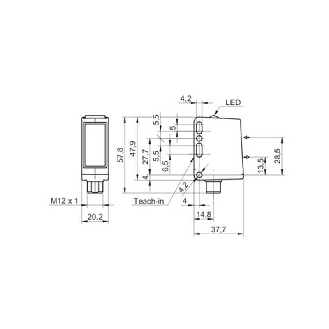 Cellule EAP Push-Pull P=5m PinPoint Teach-in IO-L Inox WD / M12 4P-Lire la description