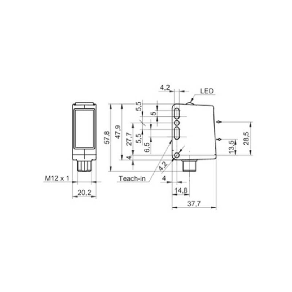 Cellule EAP Push-Pull P=5m PinPoint Teach-in IO-L Inox WD / M12 4P-Lire la description