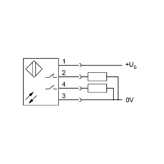 Cellule Bar. reflex M18 PNP P=7m Pot. LR LO/DO Laiton Axial / M12 4P-Lire la description